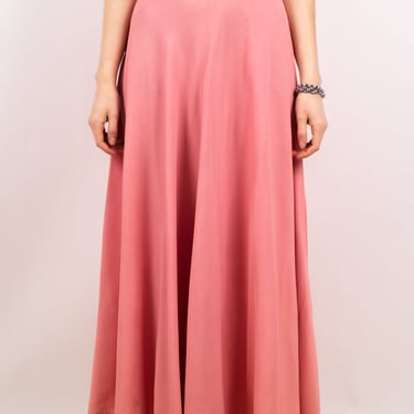 1940's Dusty Rose Pink Rayon Maxi Skirt