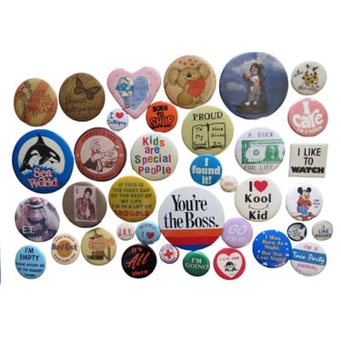 Vintage Pinback Button -  60s 70s Groovy Humor Themes - Misc. Novelty Pins - You Choose - Genuine Vintage Pin Button 