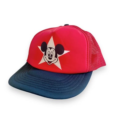 Mickey Mouse hat / 90s trucker hat / 1990s Mickey Mouse Star Disney trucker hat snapback cap 
