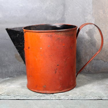 Farmhouse Watering Can | Antique Red Watering Can / Red Tin Pitcher | Small Watering Can | Antique Garden | Bixley Shop 