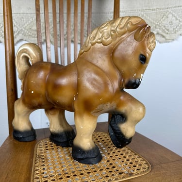 Vintage 40s / 50s Huge Chalkware Clydesdale Horse 