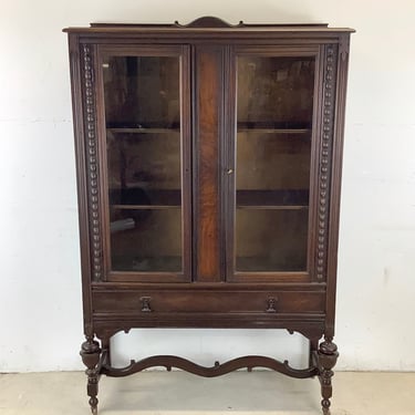 Antique Glass Front Display Case 