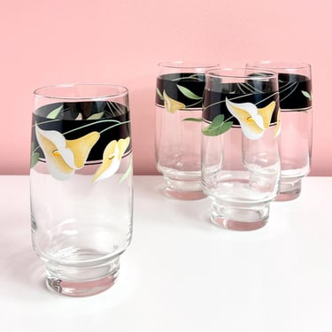 Set of 4 Calla Lily Glasses 