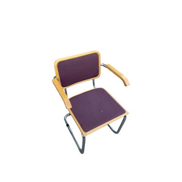 Purple and Blonde Wood Chrome Cesca Single Chair