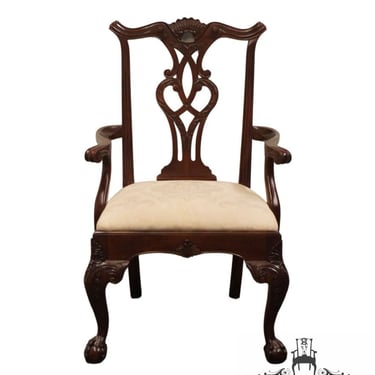 HENREDON FURNITURE Solid Mahogany Traditional Chippendale Style Clawfoot Dining Arm Chair 