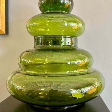 Mid Century Italian Green Glass Lidded Jar