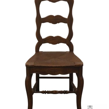 DAVIS CABINET Co. Solid Walnut Country French Style Dining Ladder Back Side Chair w. Rush Seat 88362 