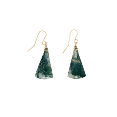 OOAK Moss Agate Drop Earrings