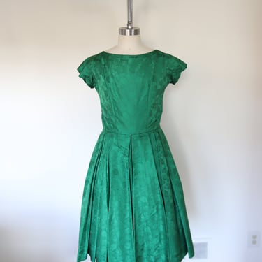 1950s Vintage BonWitt Teller Jacquard Dress
