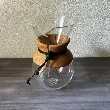 Vintage Bodum Glass Pour Over Drip Coffee Maker Carafe Cork Collar Hourglass Shape, 8 cup BODUM Pour Over Coffee Make 
