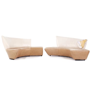 Vladimir Kagan for Preview Mid Century Serpentine Sofas - Pair - mcm 