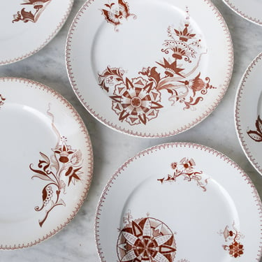 Vintage Transferware Plate Set of 6