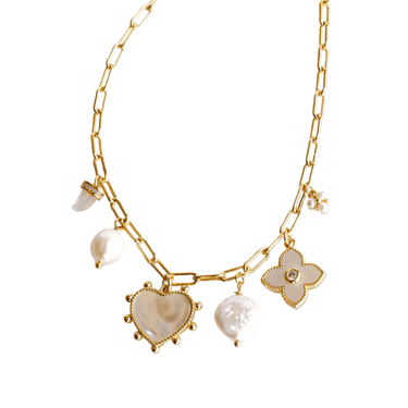Pearl Multi Charm Necklace