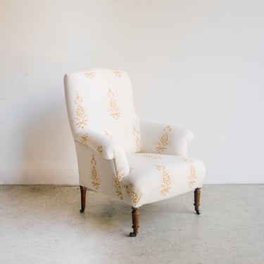 Vintage Block Print Napoleon Chair | Emma Gold