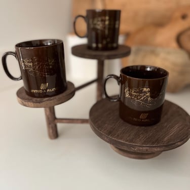 Vintage Brown United Airlines 200 Year Anniversary Coffee Mug | SOLD INDIVIDUALLY 