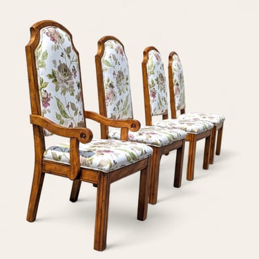 Set of 4 Vintage Dining Chairs - Drexel/Henredon Style, Hollywood Regency, Mid Century Modern 