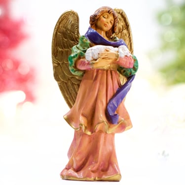 VINTAGE: 1995 - Original Fontanini Depose Italy Nativity Figurine - Angel with Sheep - Roman Inc - Italy - SKU 15-C2-00034058 