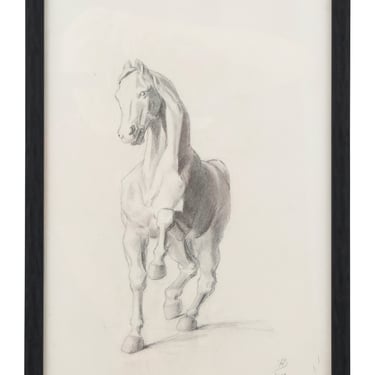 Framed Antique Horse Drawing I