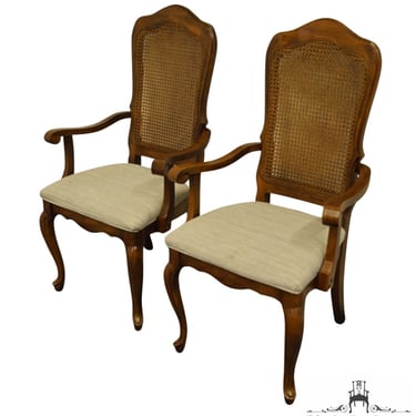 Set of 2 STANLEY FURNITURE Italian Provincial Cane Back Dining Arm Chairs 6811 
