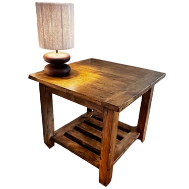 Custom Alder Wood Side Table w/Lower Shelf DG233-07