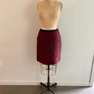 Oscar de la Renta vintage knee length damask skirt-size 8 