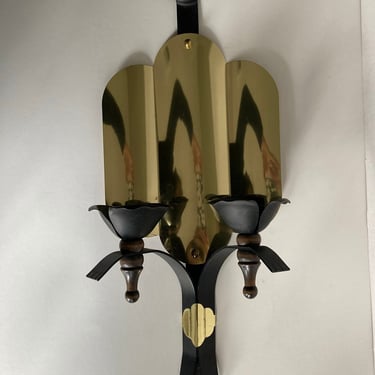 Sconce - Wrought Iron and Brass  Candle Sconce Mediterranean Style 