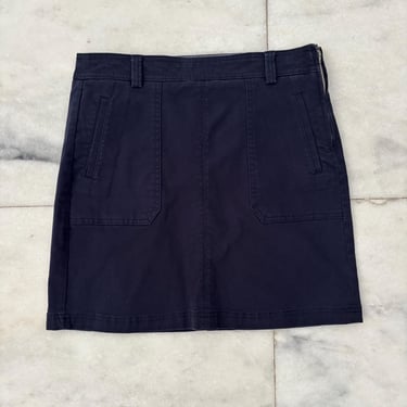 Vintage Tommy Hilfiger Skirt Mini Navy Blue Cotton Canvas Pocket Womens 4 Preppy 