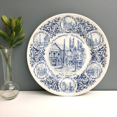 Le Vieux Montreal - Old Montreal - Place Royale 1603 - Wood and Sons decorative plate 