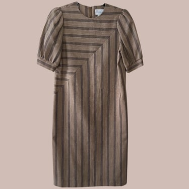Vintage Leslie Fay Striped Shift Dress, Size 8 