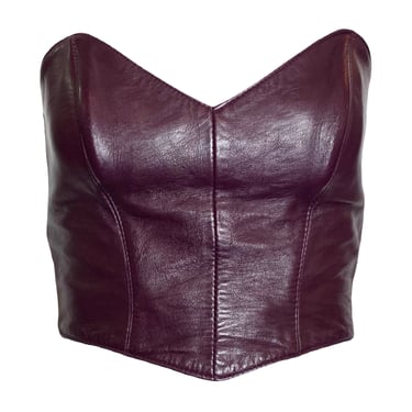 North Beach Leather Michael Hoban 90s Eggplant Purple Buckle Bustier