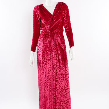 1986 A/W Velvet Leopard Wrap Gown