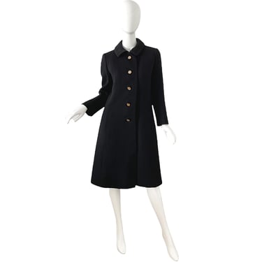 60s Mod Wool Coat / Deadstock Vintage Brocade Coat / 1960s Tailored Winter Coat Medium 