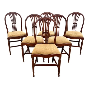 Vintage 1960s Berkey and Gay Sheraton Style Mahogany Dining Chairs - Set of 6 