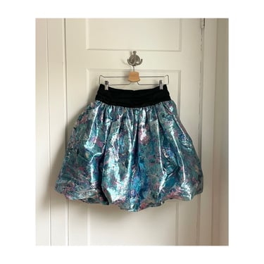 1980s Metallic Bubble Skirt- size 28 inch waist 