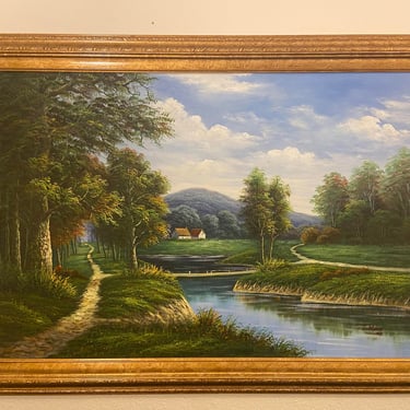 Original-  Landscape Oil Painting On Canvas-Signed by  J. King- 