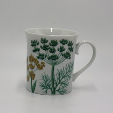 vintage Horchow botanical herb seed mug made in Japan 