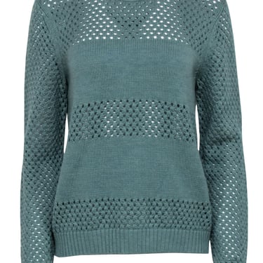 Tory Burch - Sage Green Crochet Knit Sweater Sz M