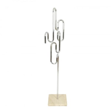 Movable Chrome And Marble Italian Sculpture