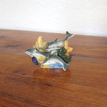 Vintage Fish Tank Decor Dolphins Iridescent 