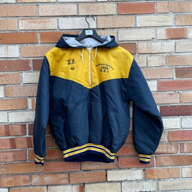vintage 80s blue hockey jacket / m medium 
