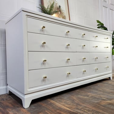 Available! Cloud white refinished Midcentury Modern Dresser 