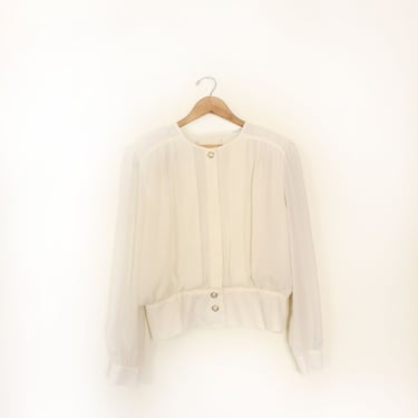 Chiffon 80s Femme Blouse 