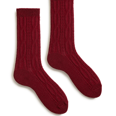 Lisa b. | Cable Wool Cashmere Crew Sock