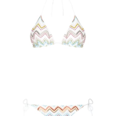 Missoni Women Zig-Zag Lamé Motif Triangle Bikini