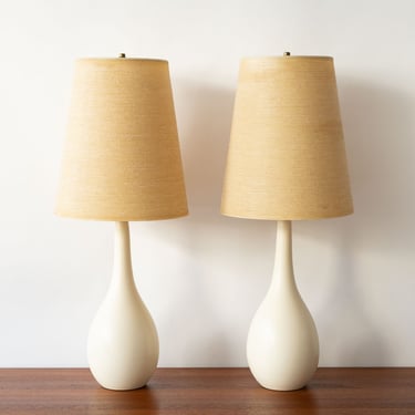 Pair of Cream Lotte Lamps with Original Shades