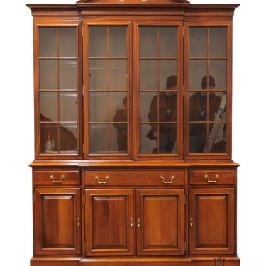 LINK TAYLOR Heirloom Solid Mahogany Traditional Style 65" Breakfront Lighted Display China Cabinet 910-854/855 