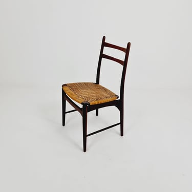 German teak & rattan dining chair by Georg Leowald for wilkhan 1960s, 