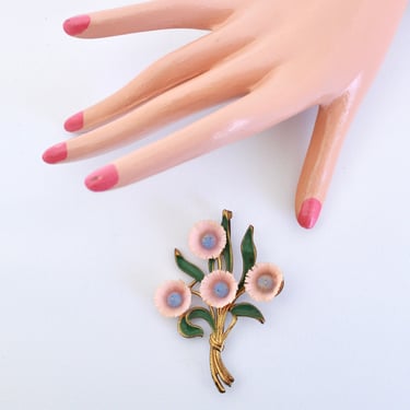 1930s Pale Pink Floral Celluloid Brooch - 1930s Floral Brooch - 1930s Celluloid Brooch - 1930s Bouquet Brooch - 1930s Flower Brooch 