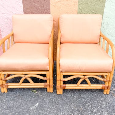 Pair of Islandy Rattan Lounge Chairs