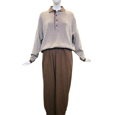 Vintage Deadstock Joan Vass Cotton Knit Top and Pants Set